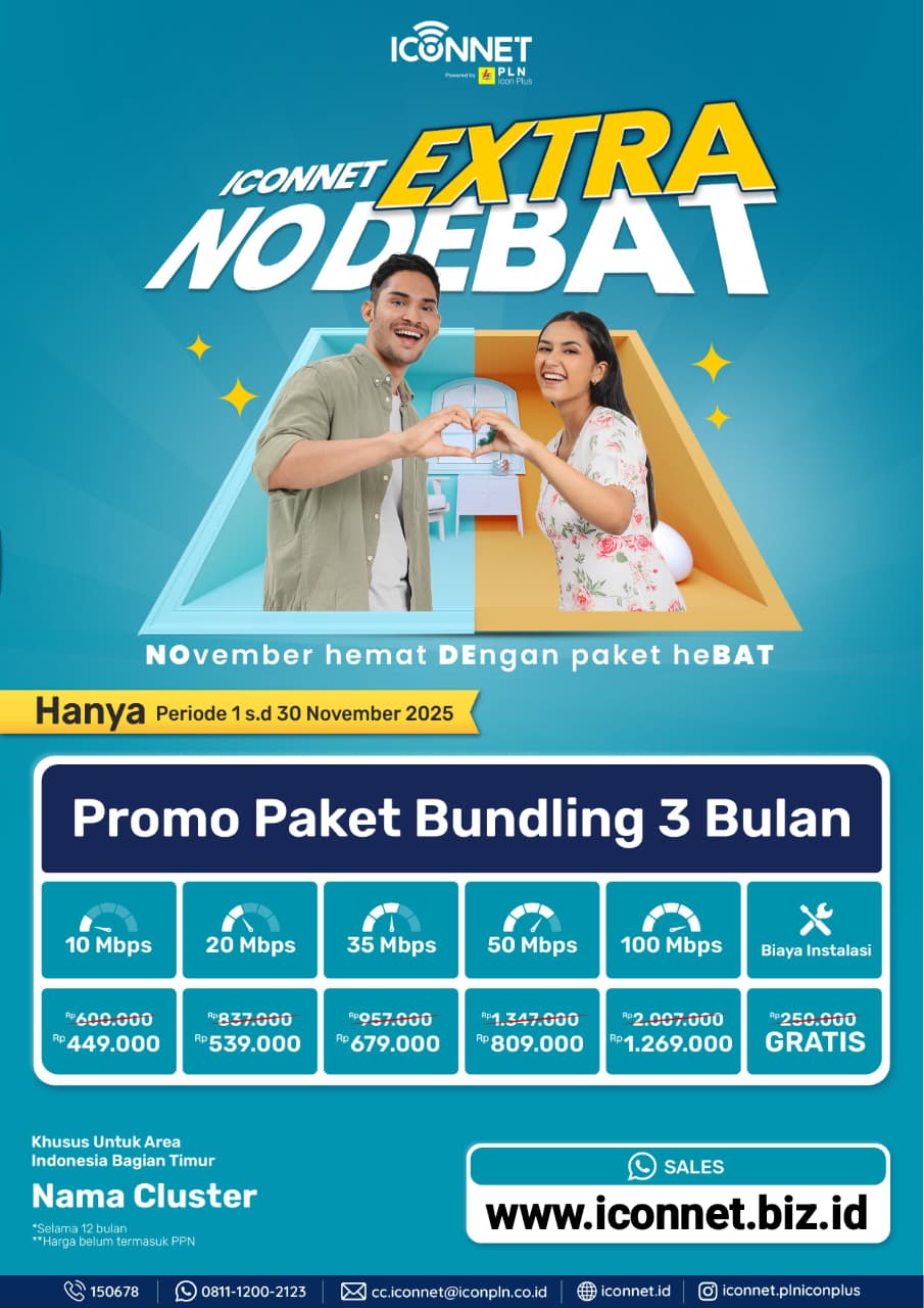 PROMO ICONNET EXTRA NODEBAT Pulau SULAWESI