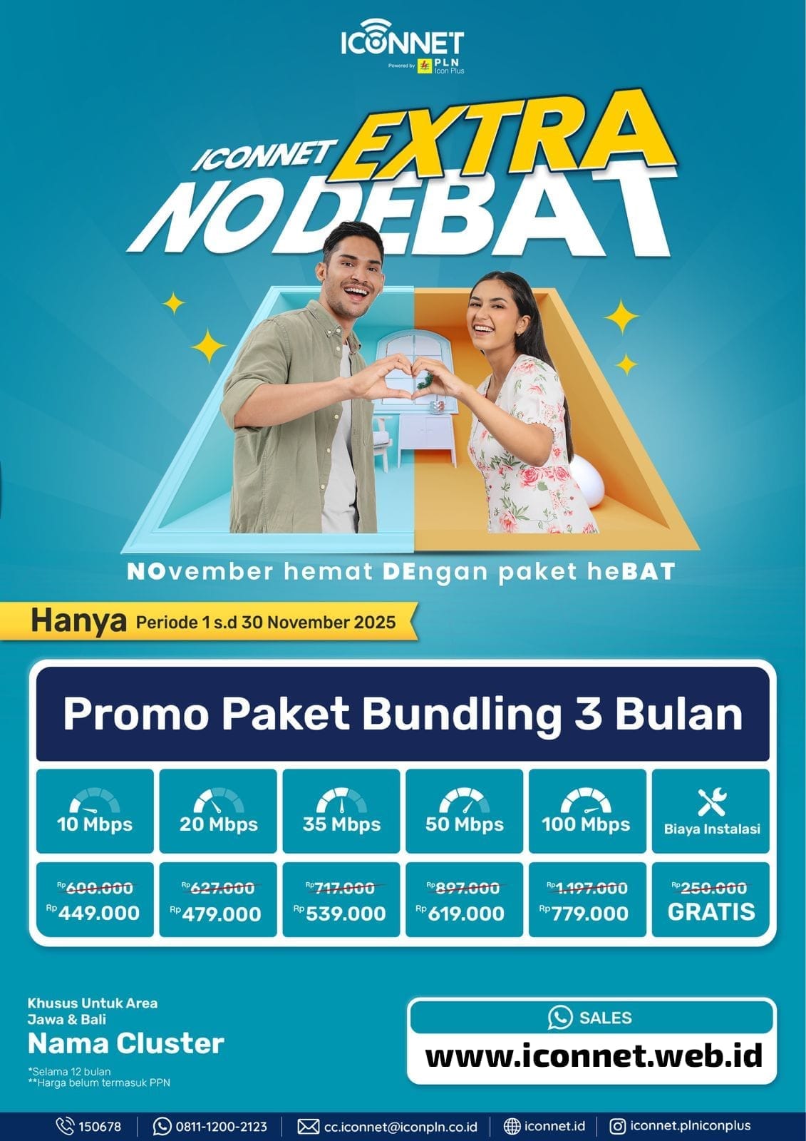 ICONNET EXTRA NODEBAT: Promo Bundling 3 Bulan – Hemat Besar, Internet Ngebut Tanpa Debat!