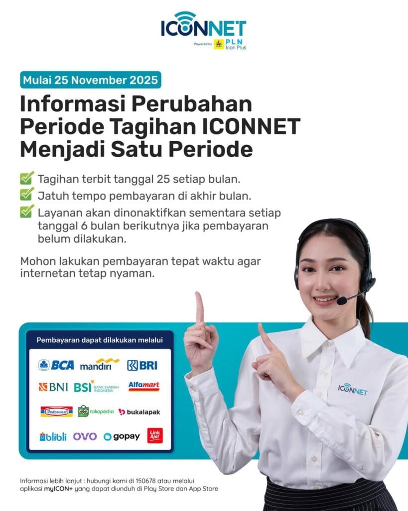 Perubahan Periode Tagihan ICONNET Menjadi Satu Periode
