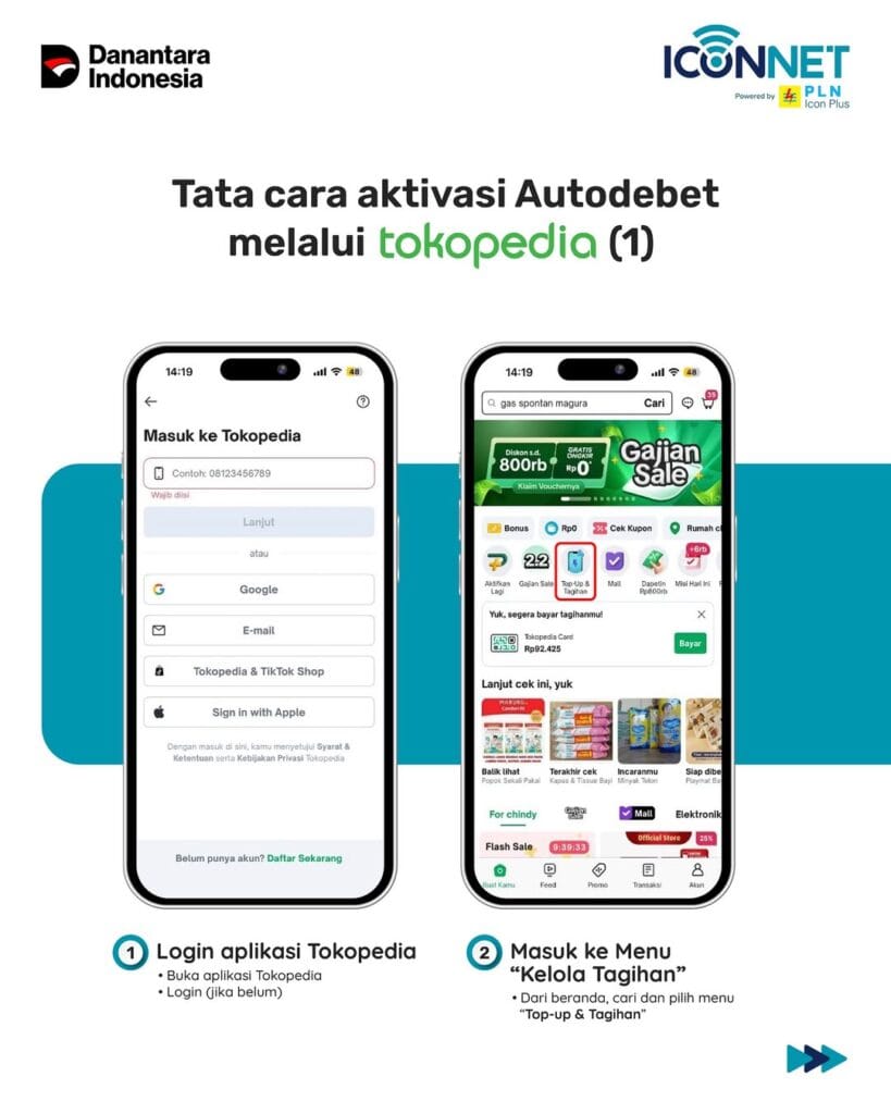 Cara Bayar Iconnet di Tokopedia