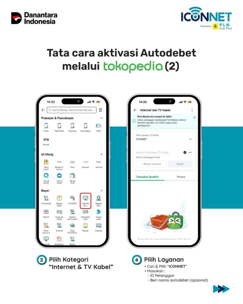 Cara Bayar Iconnet di Tokopedia