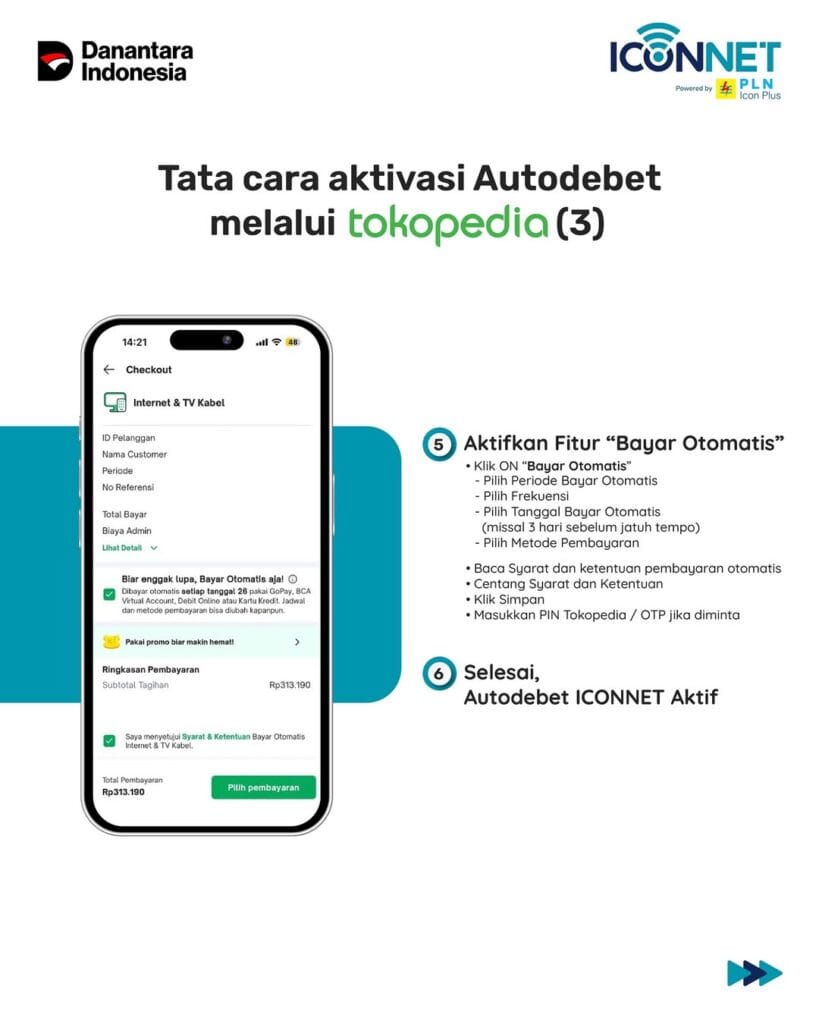 Cara Bayar Iconnet di Tokopedia